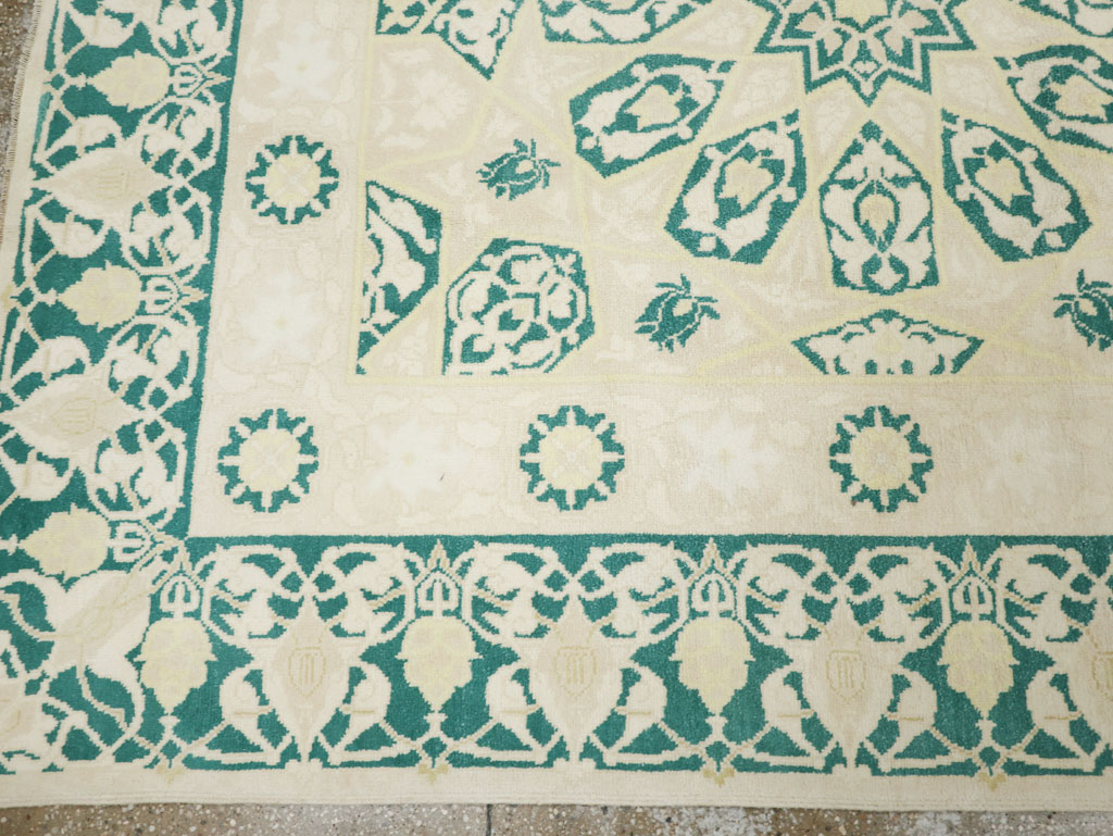 Vintage Indian Cotton Agra Carpet, No.22328 - Staging