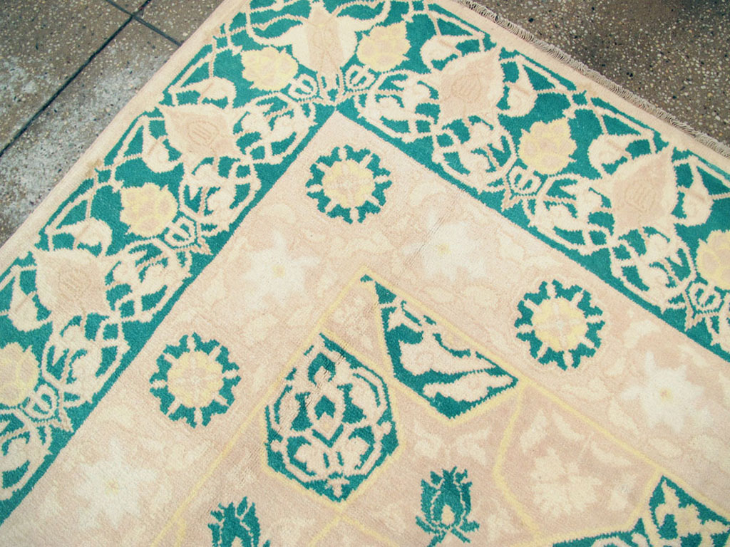 Vintage Indian Cotton Agra Carpet, No.22328 - Staging