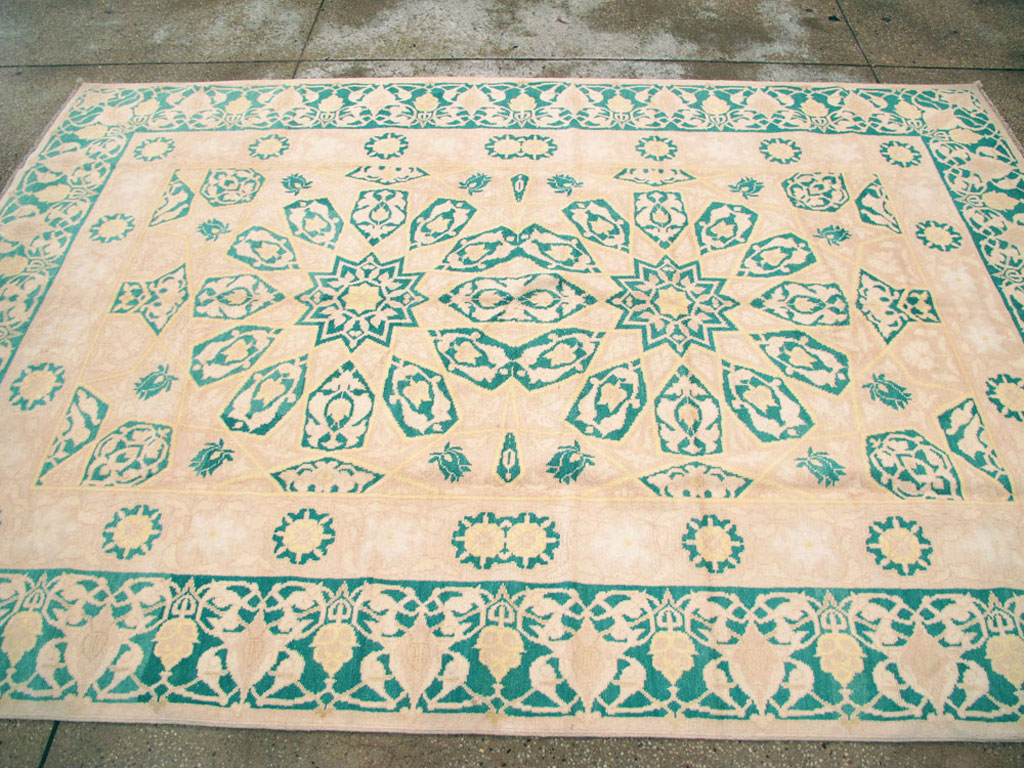Vintage Indian Cotton Agra Carpet, No.22328 - Staging