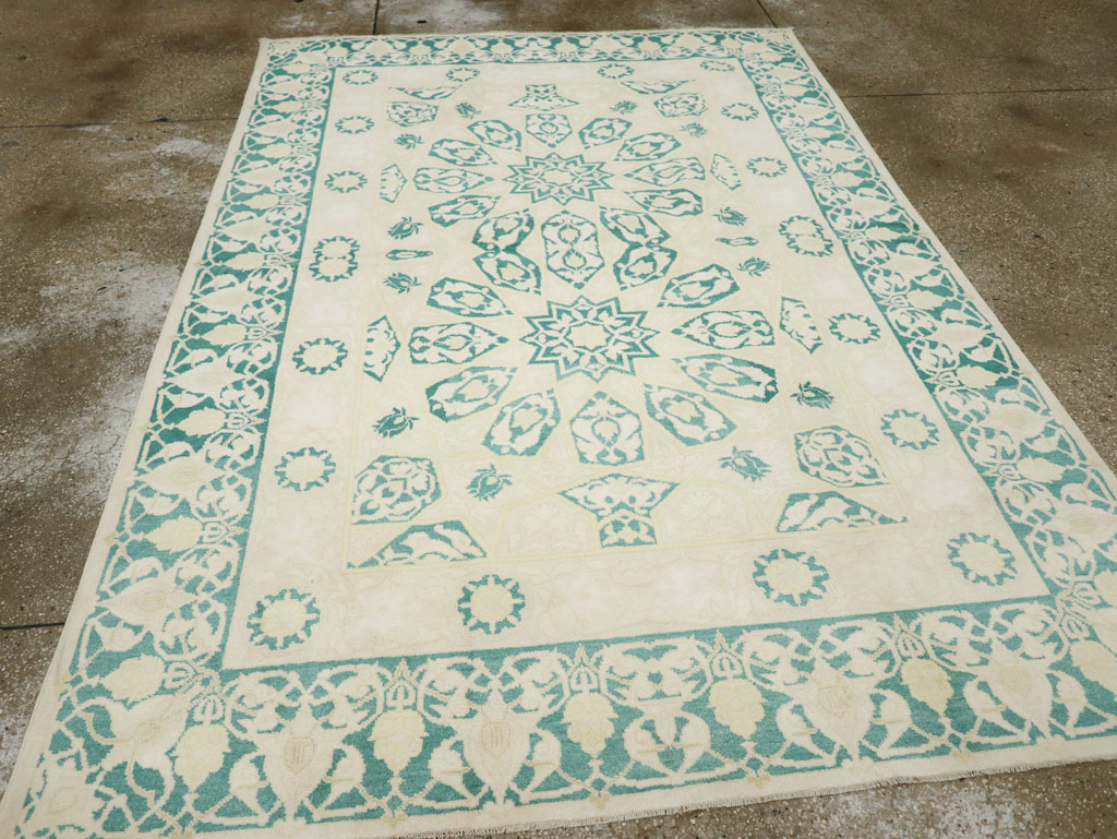 Vintage Indian Cotton Agra Carpet, No.22328 - Staging