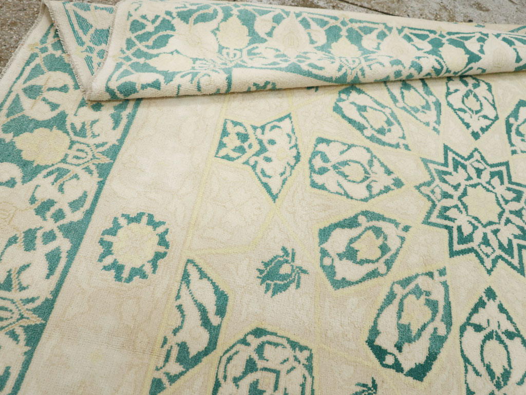 Vintage Indian Cotton Agra Carpet, No.22328 - Staging