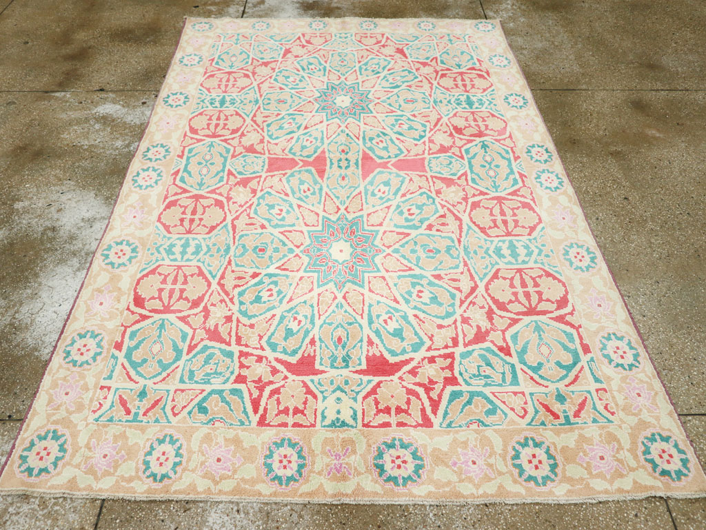 Vintage Indian Cotton Agra Rug, No.22333 - Staging