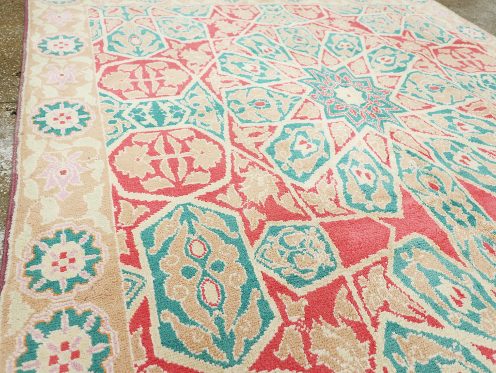 Vintage Indian Cotton Agra Rug, No.22333 - Staging