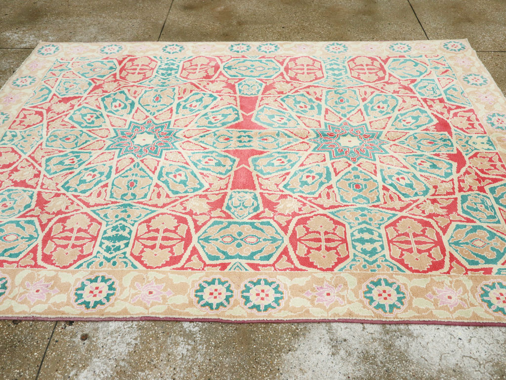 Vintage Indian Cotton Agra Rug, No.22333 - Staging