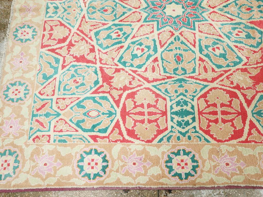 Vintage Indian Cotton Agra Rug, No.22333 - Staging