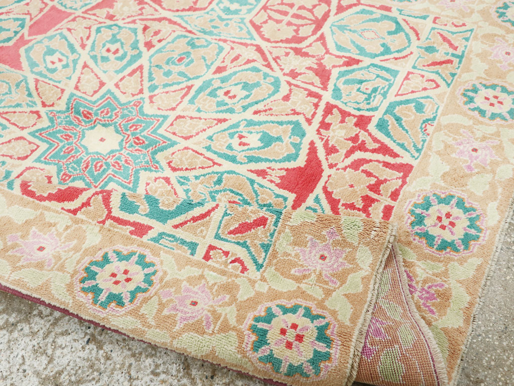 Vintage Indian Cotton Agra Rug, No.22333 - Staging