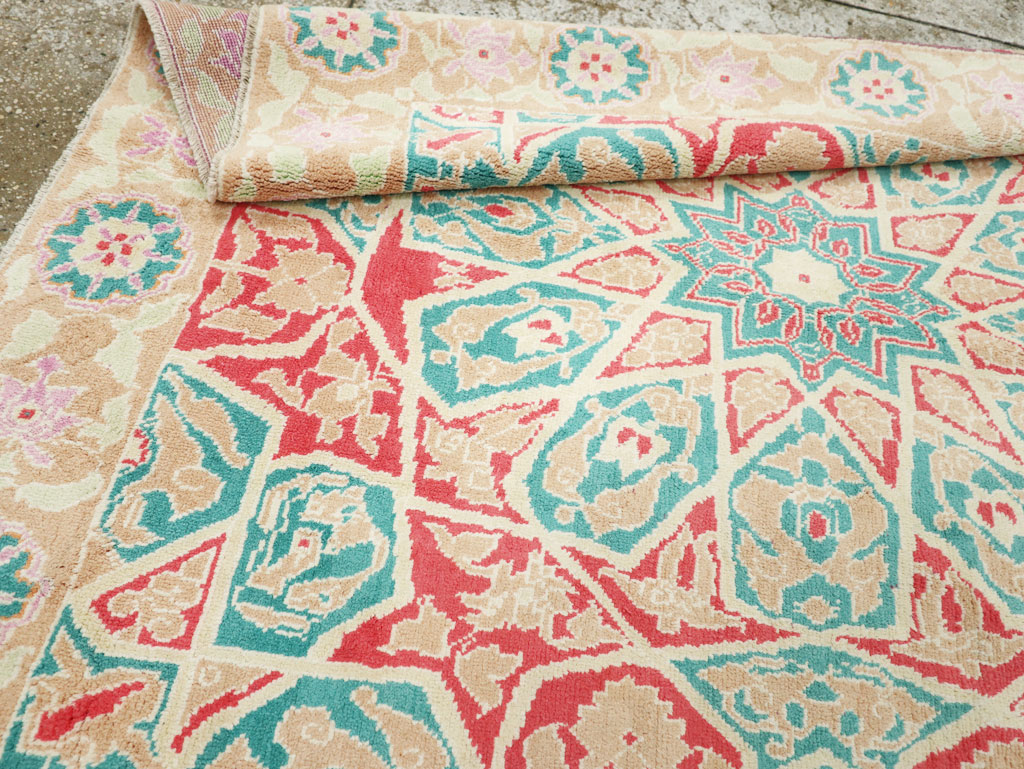 Vintage Indian Cotton Agra Rug, No.22333 - Staging