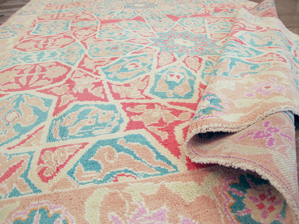 Vintage Indian Cotton Agra Rug, No.22333 - Staging