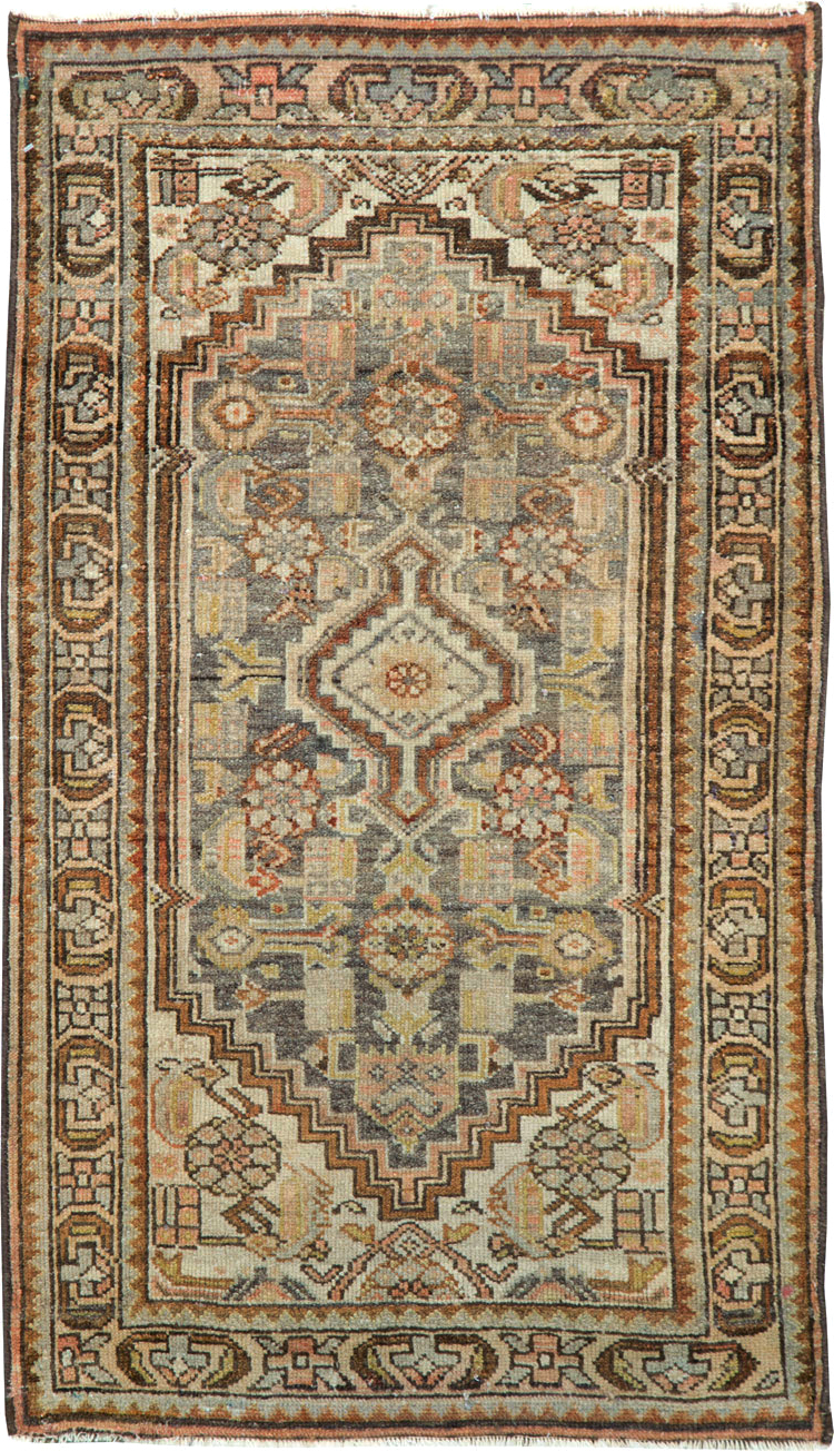 Antique Persian Malayer Throw Rug, No.22344 - Staging