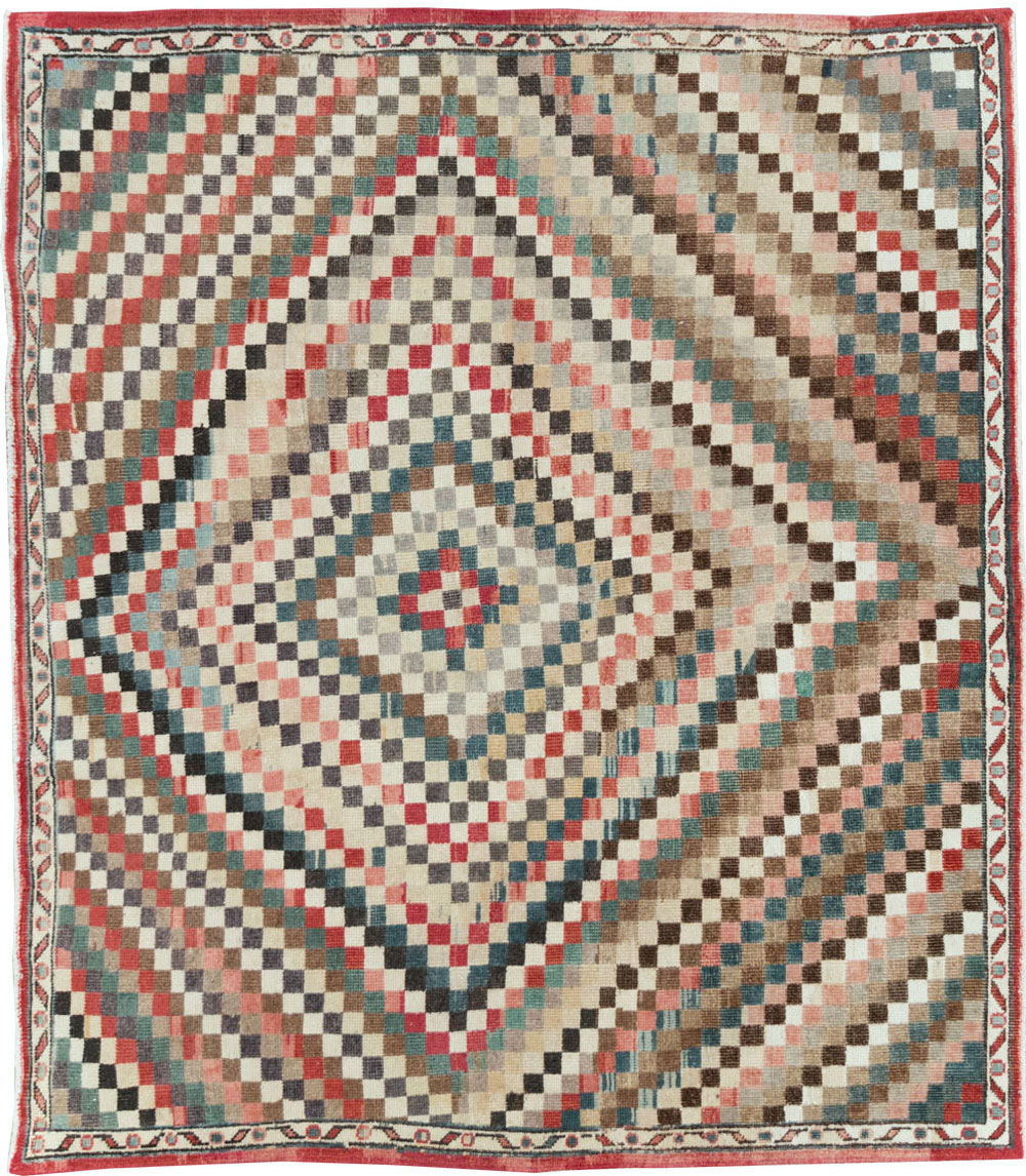 Vintage Turkish Anatolian Square Carpet, No.22374 - Staging