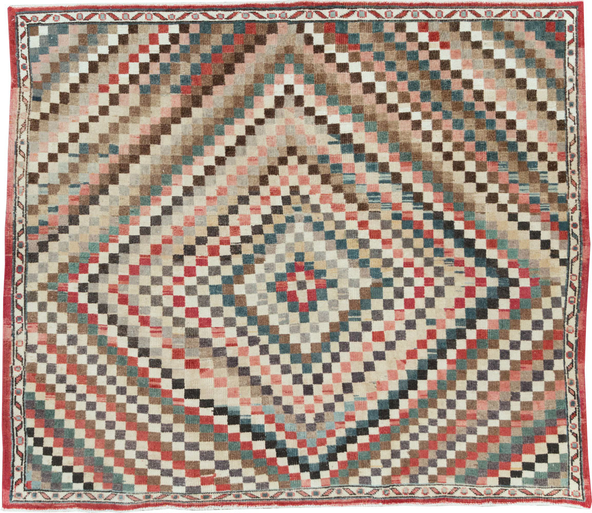 Vintage Turkish Anatolian Square Carpet, No.22374 - Staging