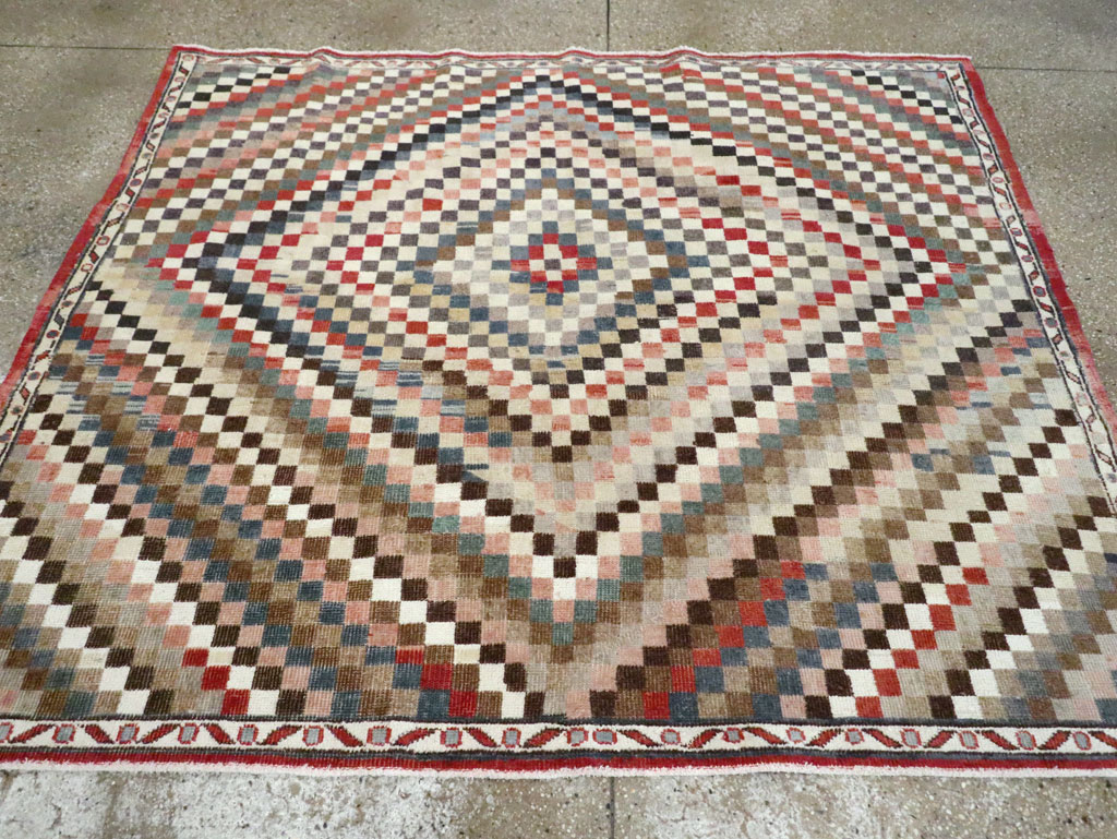 Vintage Turkish Anatolian Square Carpet, No.22374 - Staging