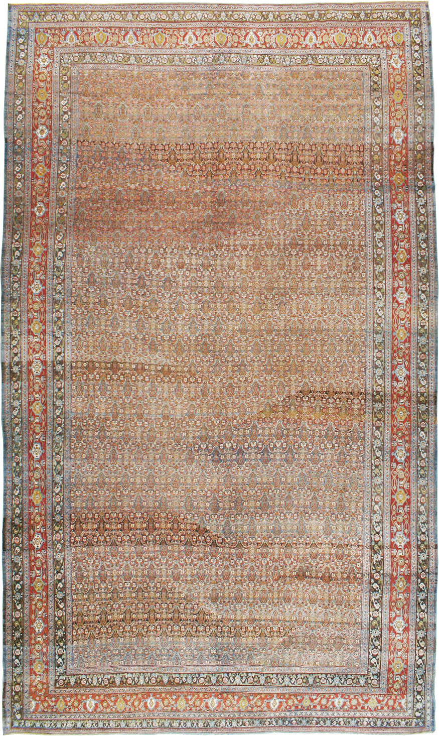 Antique Persian Senneh Carpet, No.22410 - Staging