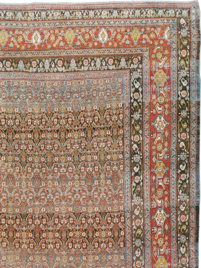 Antique Persian Senneh Carpet, No.22410 - Staging