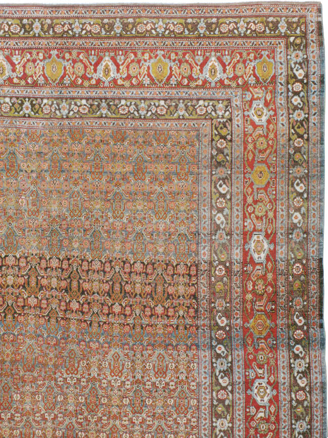 Antique Persian Senneh Carpet, No.22410 - Staging