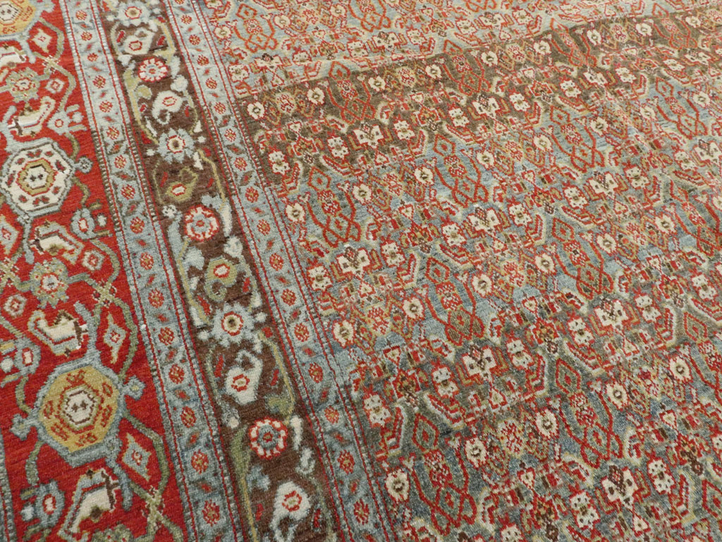 Antique Persian Senneh Carpet, No.22410 - Staging