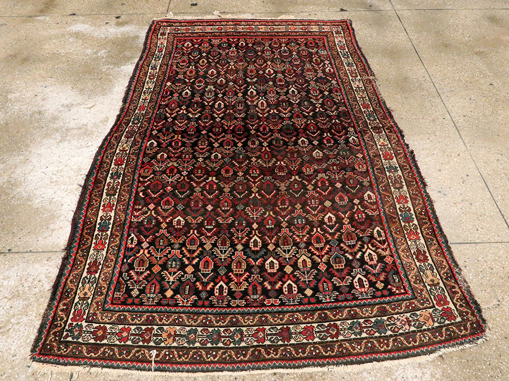 Antique Persian Kurdish Rug, No.22445 - Staging