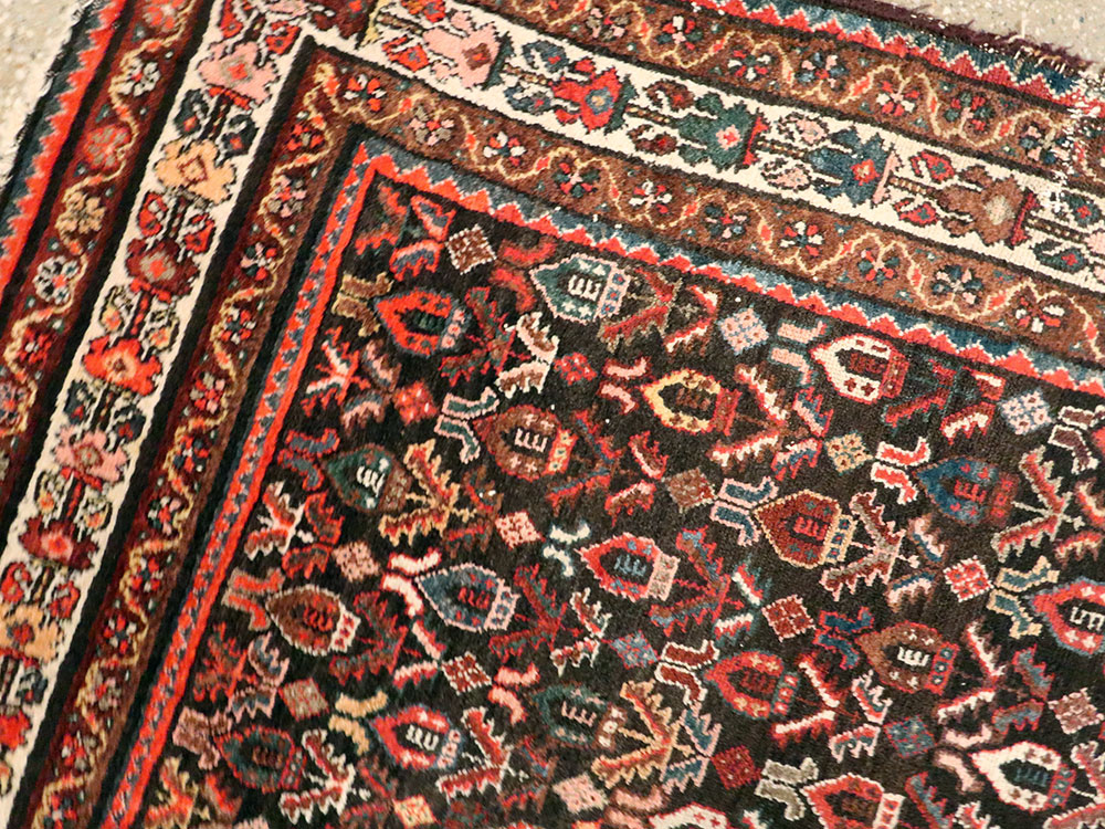 Antique Persian Kurdish Rug, No.22445 - Staging