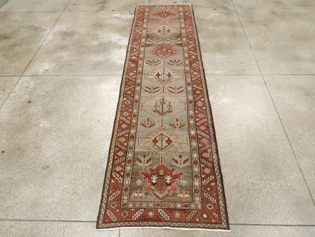 Antique Persian Heriz Runner, No.22467 - Staging