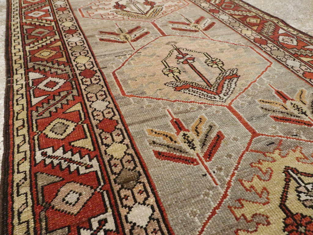 Antique Persian Heriz Runner, No.22467 - Staging