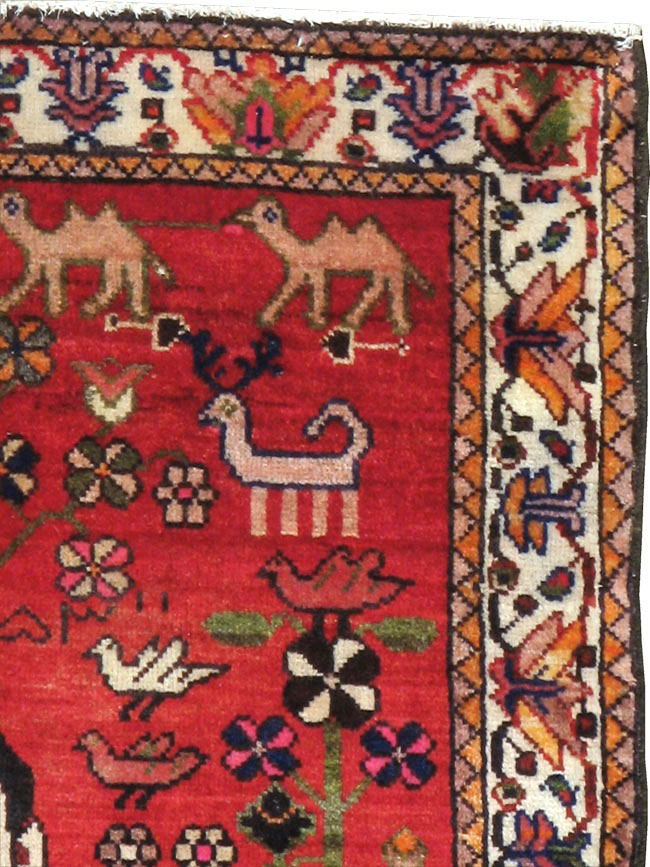 Vintage Persian Malayer Pictorial Rug, No.22476 - Staging