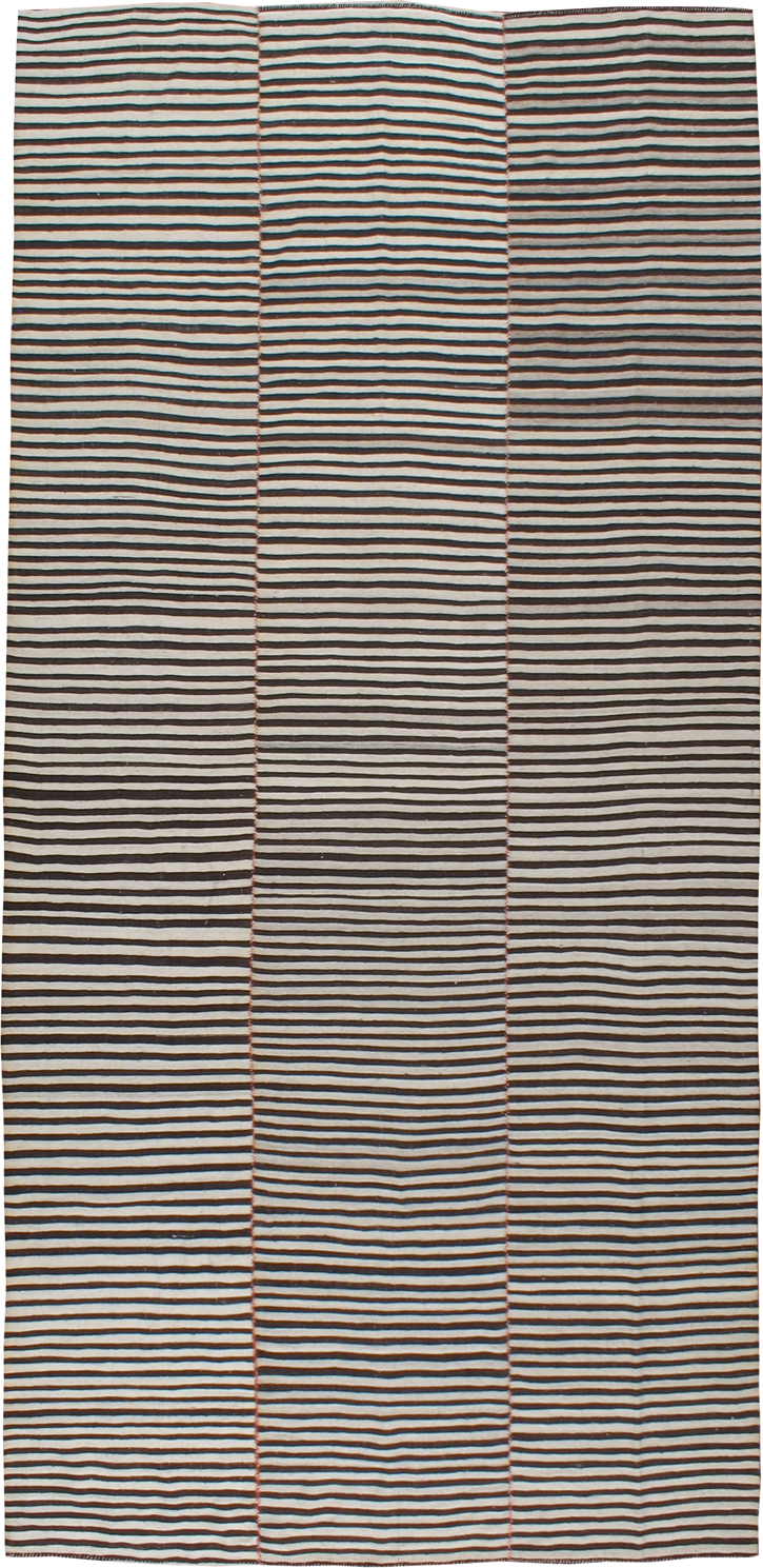 Vintage Persian Flatweave Kilim Gallery Rug, No.22485 - Staging