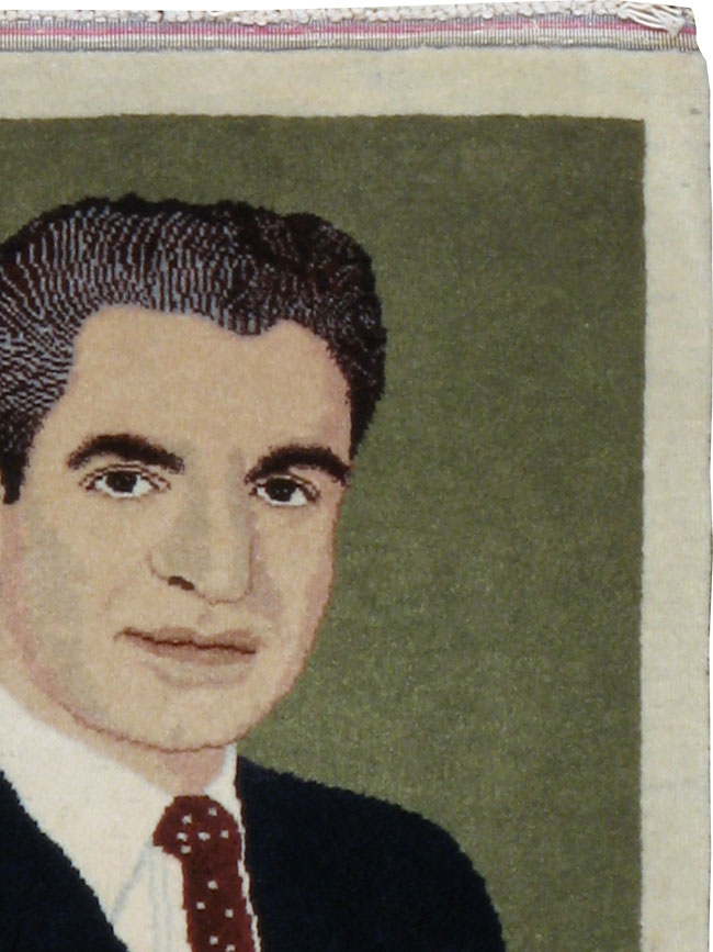 Vintage Persian Tabriz Pictorial Rug, No.22486 - Staging