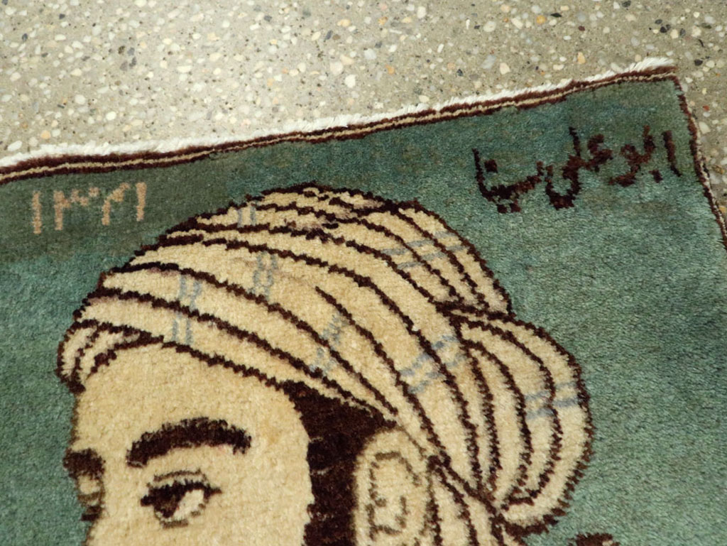 Vintage Persian Tabriz Pictorial Rug, No.22488 - Staging