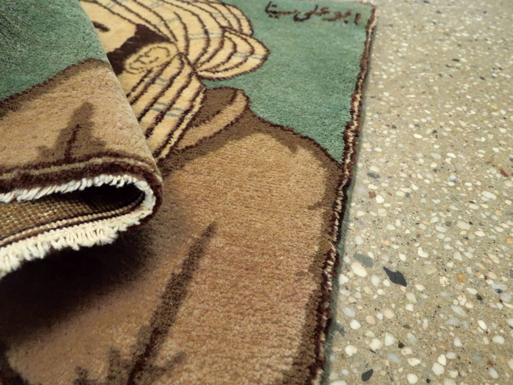 Vintage Persian Tabriz Pictorial Rug, No.22488 - Staging