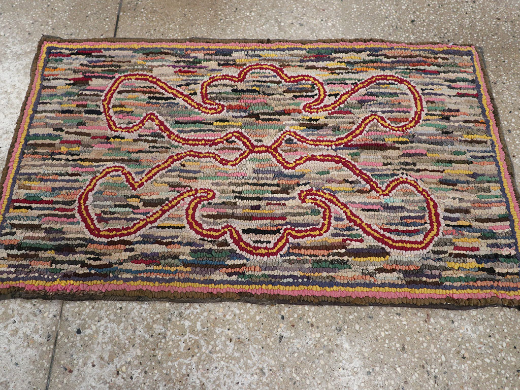 Antique American Hook Rug, No.22493 - Staging