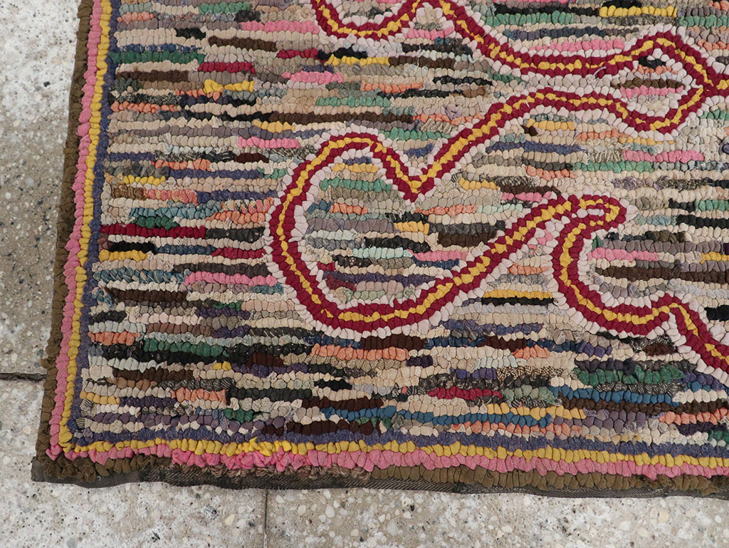 Antique American Hook Rug, No.22493 - Staging