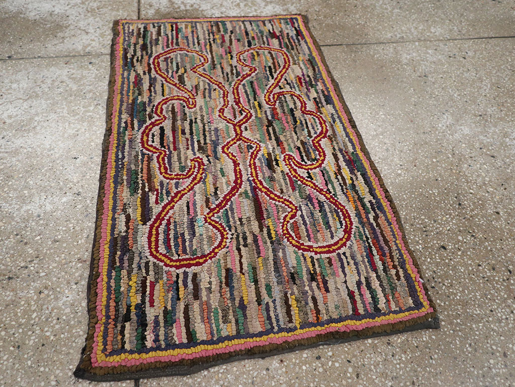 Antique American Hook Rug, No.22493 - Staging
