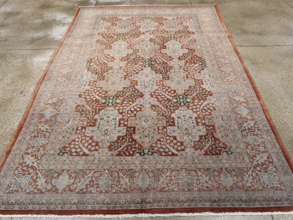 Vintage Persian Tabriz Carpet, No.22528 - Staging