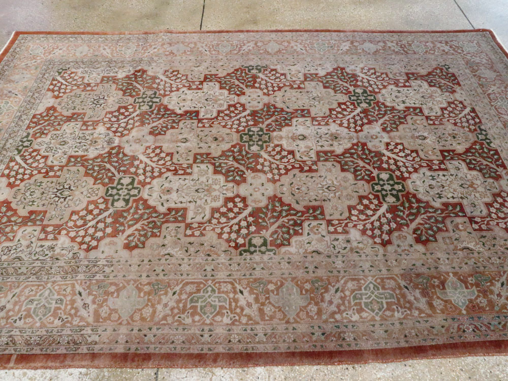 Vintage Persian Tabriz Carpet, No.22528 - Staging