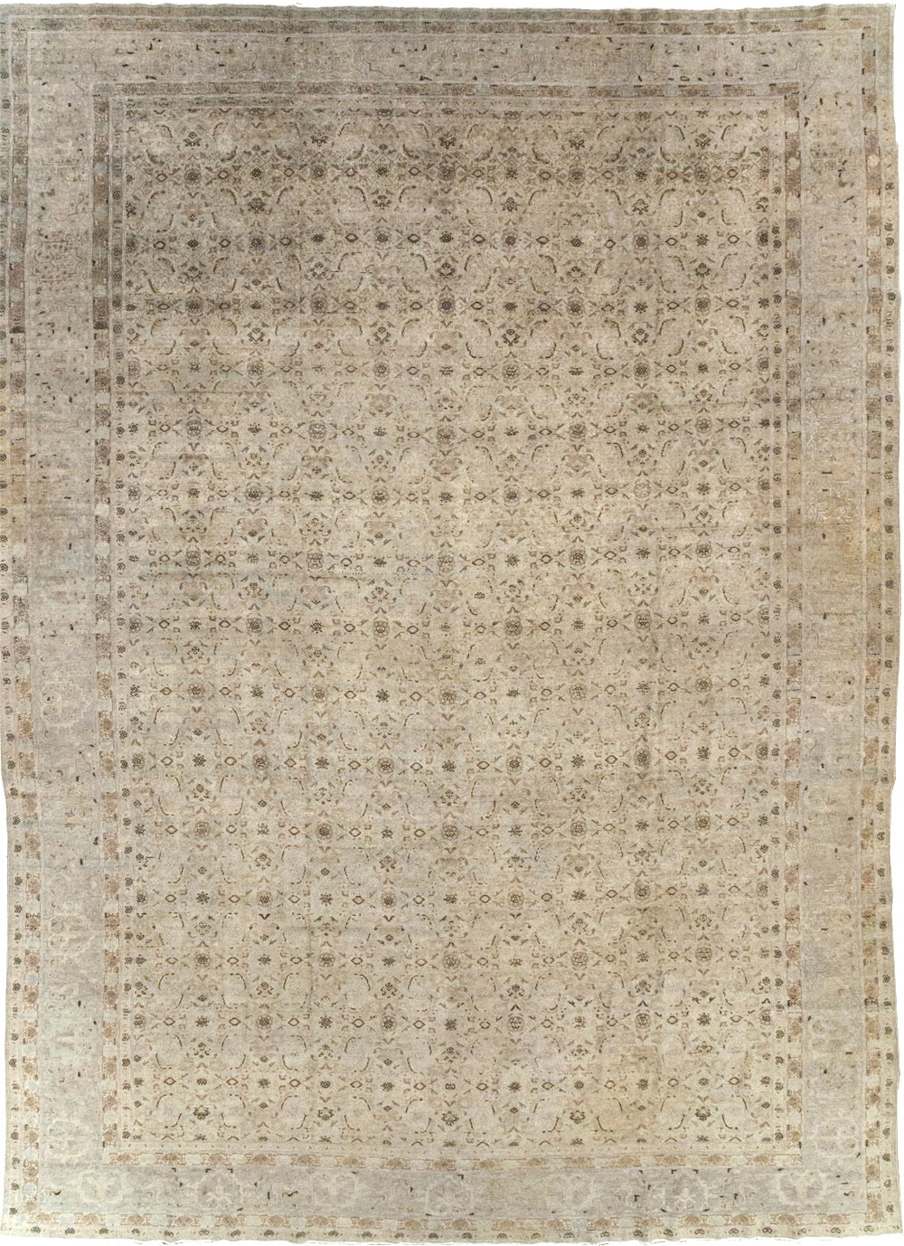 Antique Persian Senneh Tabriz Room Size Carpet, No.22533 - Staging