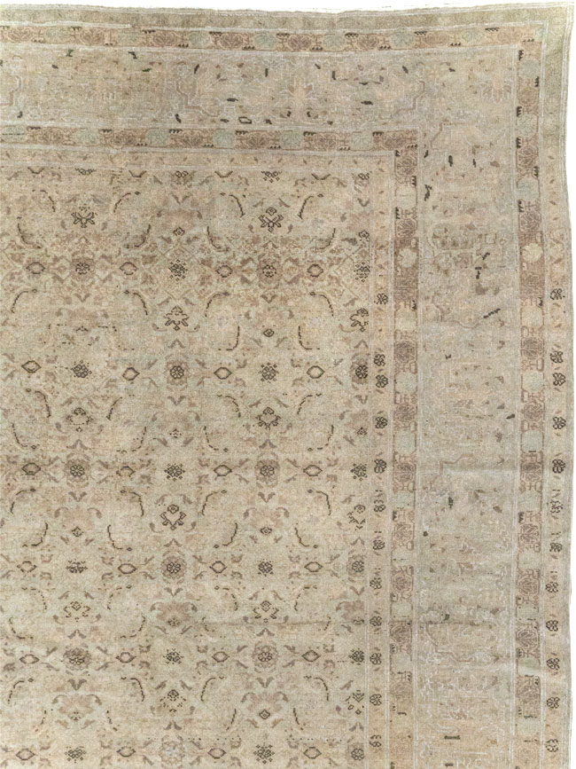 Antique Persian Senneh Tabriz Room Size Carpet, No.22533 - Staging