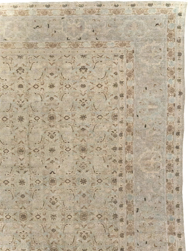 Antique Persian Senneh Tabriz Room Size Carpet, No.22533 - Staging
