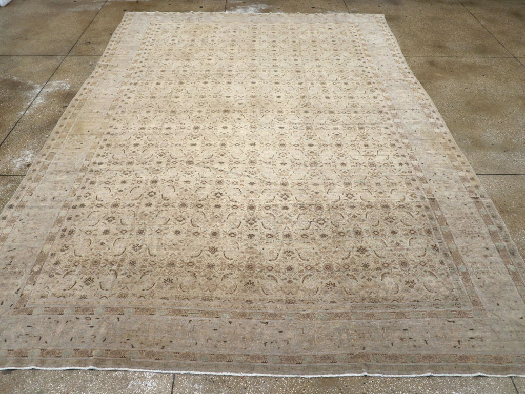 Antique Persian Senneh Tabriz Room Size Carpet, No.22533 - Staging