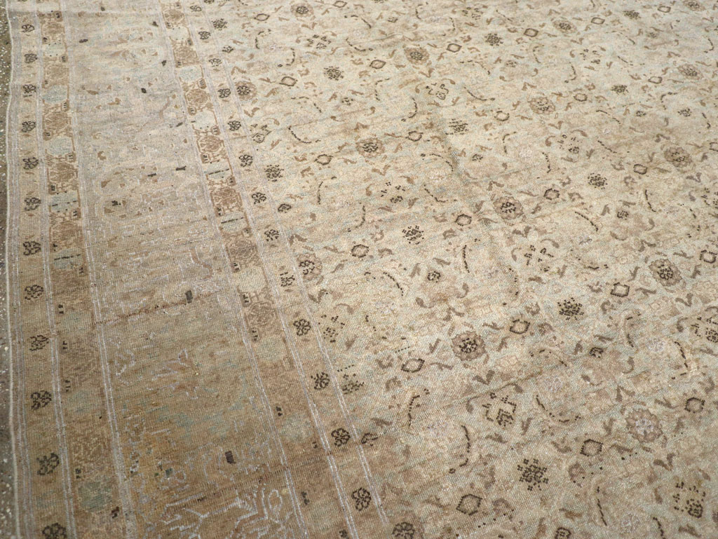 Antique Persian Senneh Tabriz Room Size Carpet, No.22533 - Staging