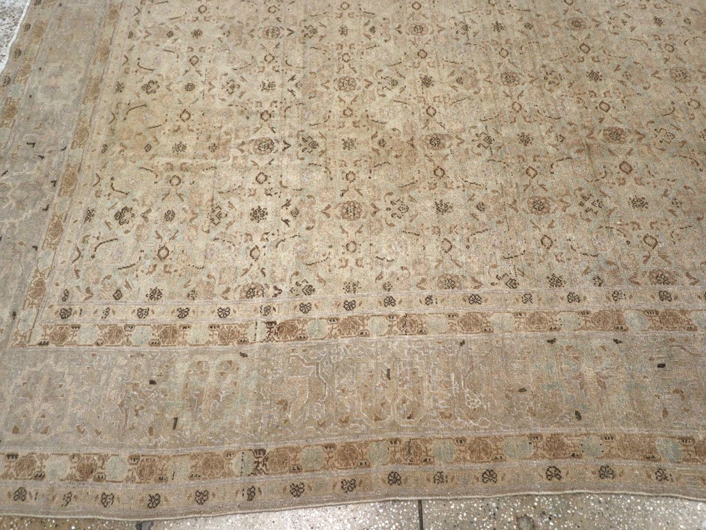 Antique Persian Senneh Tabriz Room Size Carpet, No.22533 - Staging