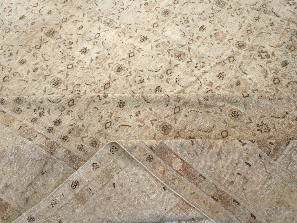 Antique Persian Senneh Tabriz Room Size Carpet, No.22533 - Staging