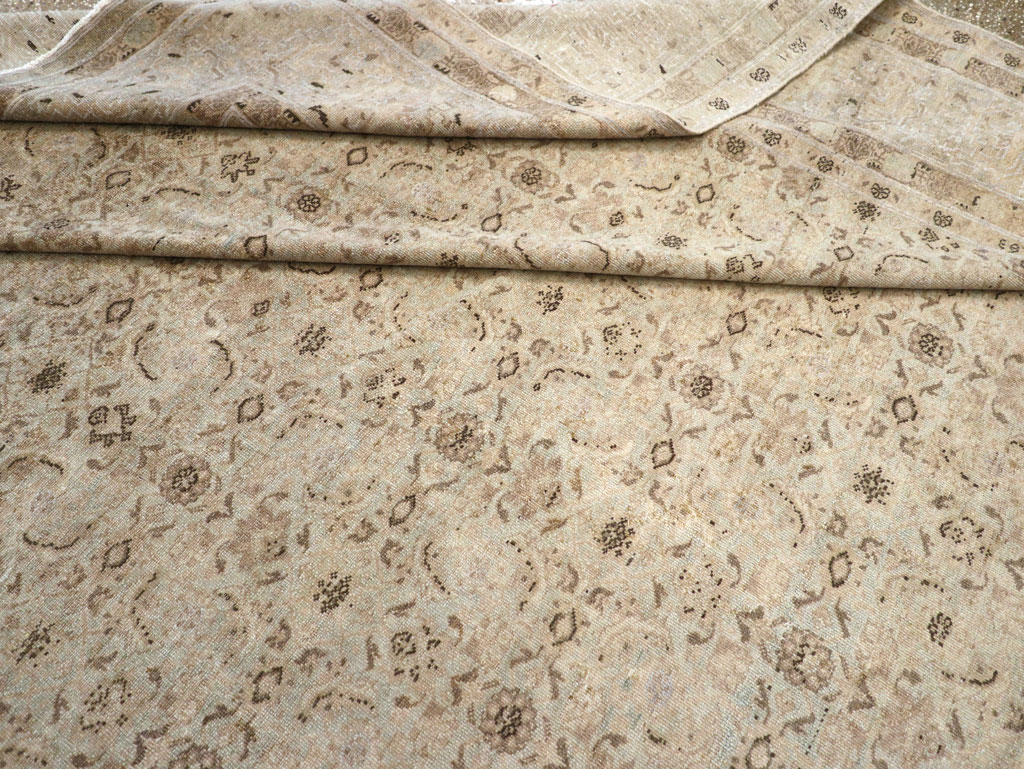 Antique Persian Senneh Tabriz Room Size Carpet, No.22533 - Staging