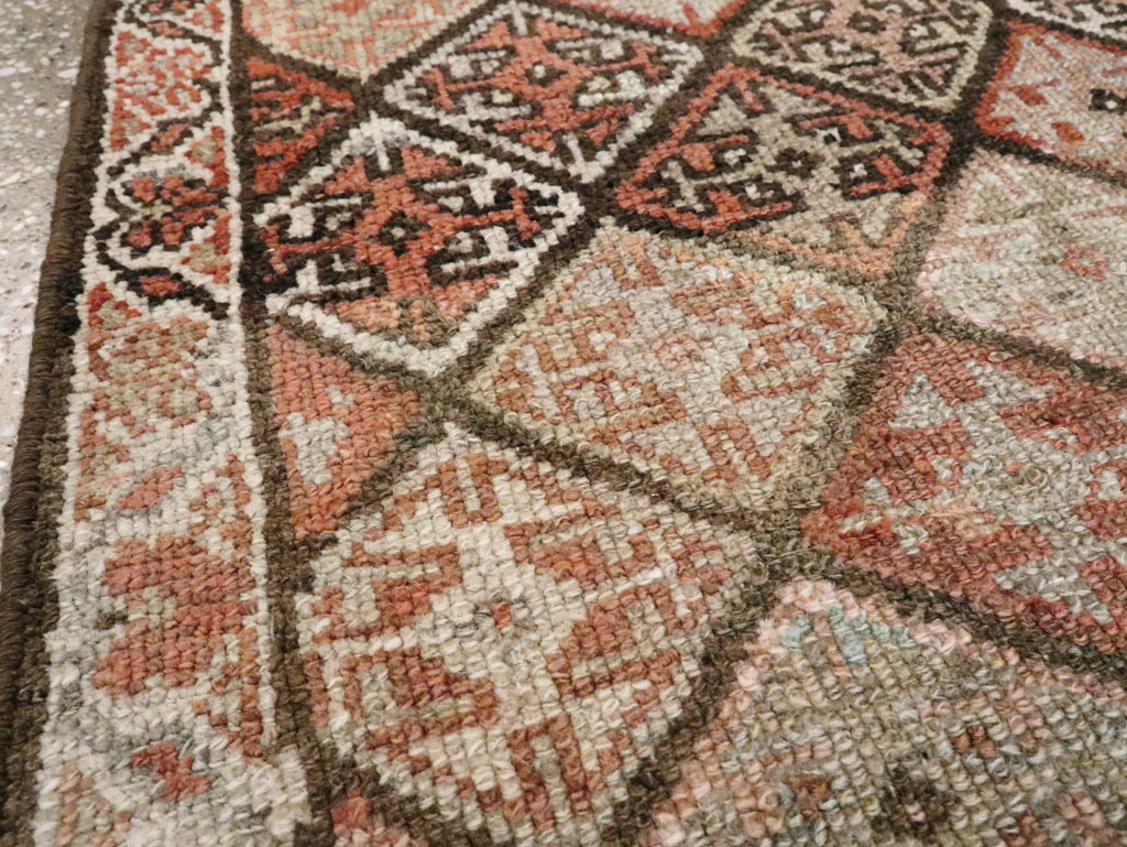 Antique Persian Kurdish Square Rug (Pair: 1 of 2), No.22534 - Staging