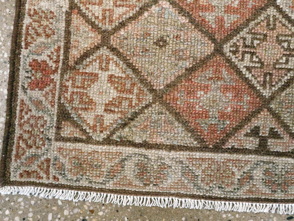 Antique Persian Kurdish Square Rug (Pair: 1 of 2), No.22534 - Staging