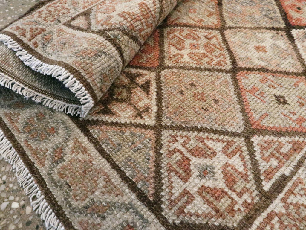 Antique Persian Kurdish Square Rug (Pair: 1 of 2), No.22534 - Staging