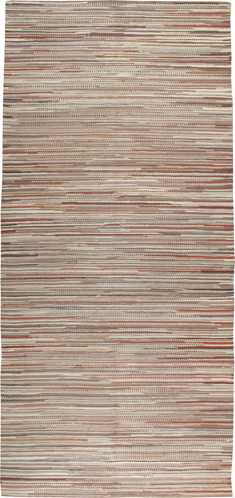Vintage American Braided Long and Narrow Gallery Carpet, No.22535 - Staging