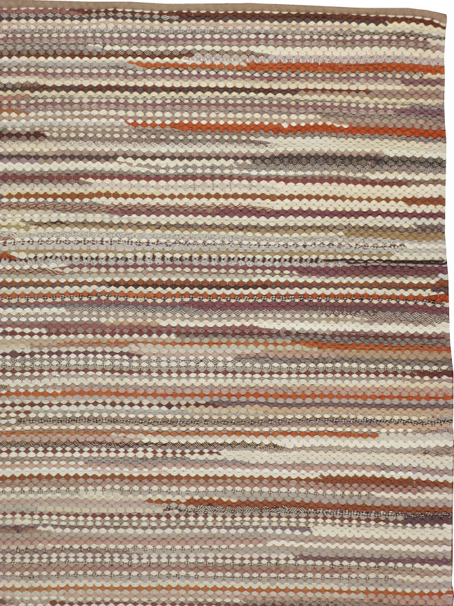 Vintage American Braided Long and Narrow Gallery Carpet, No.22535 - Staging