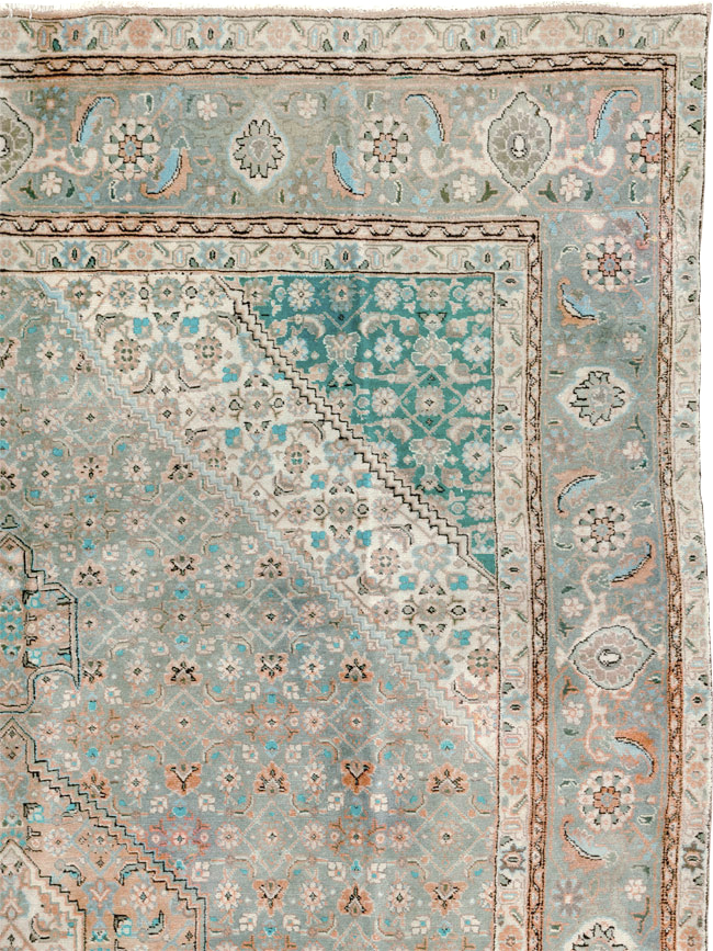 Vintage Persian Tabriz Room Size Carpet, No.22542 - Staging