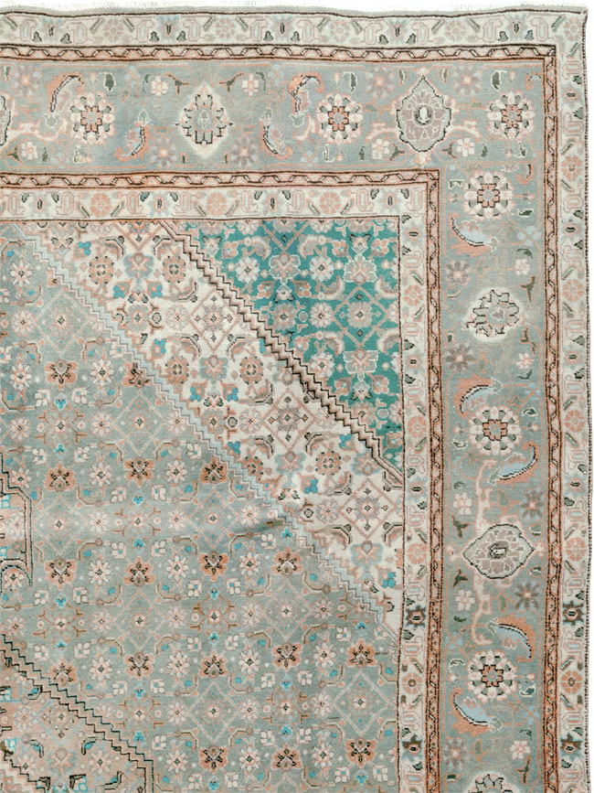 Vintage Persian Tabriz Room Size Carpet, No.22542 - Staging