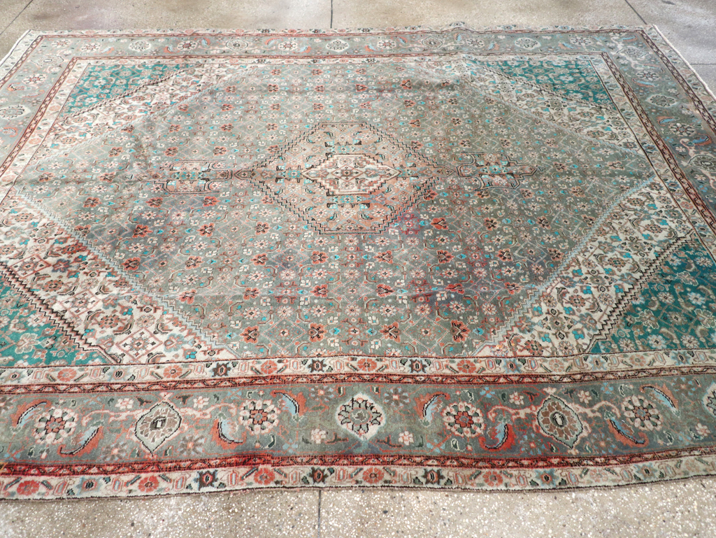 Vintage Persian Tabriz Room Size Carpet, No.22542 - Staging
